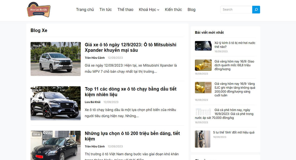 Blog xe là nơi chia sẻ kiến thức, kinh nghiệm và tin tức về xe